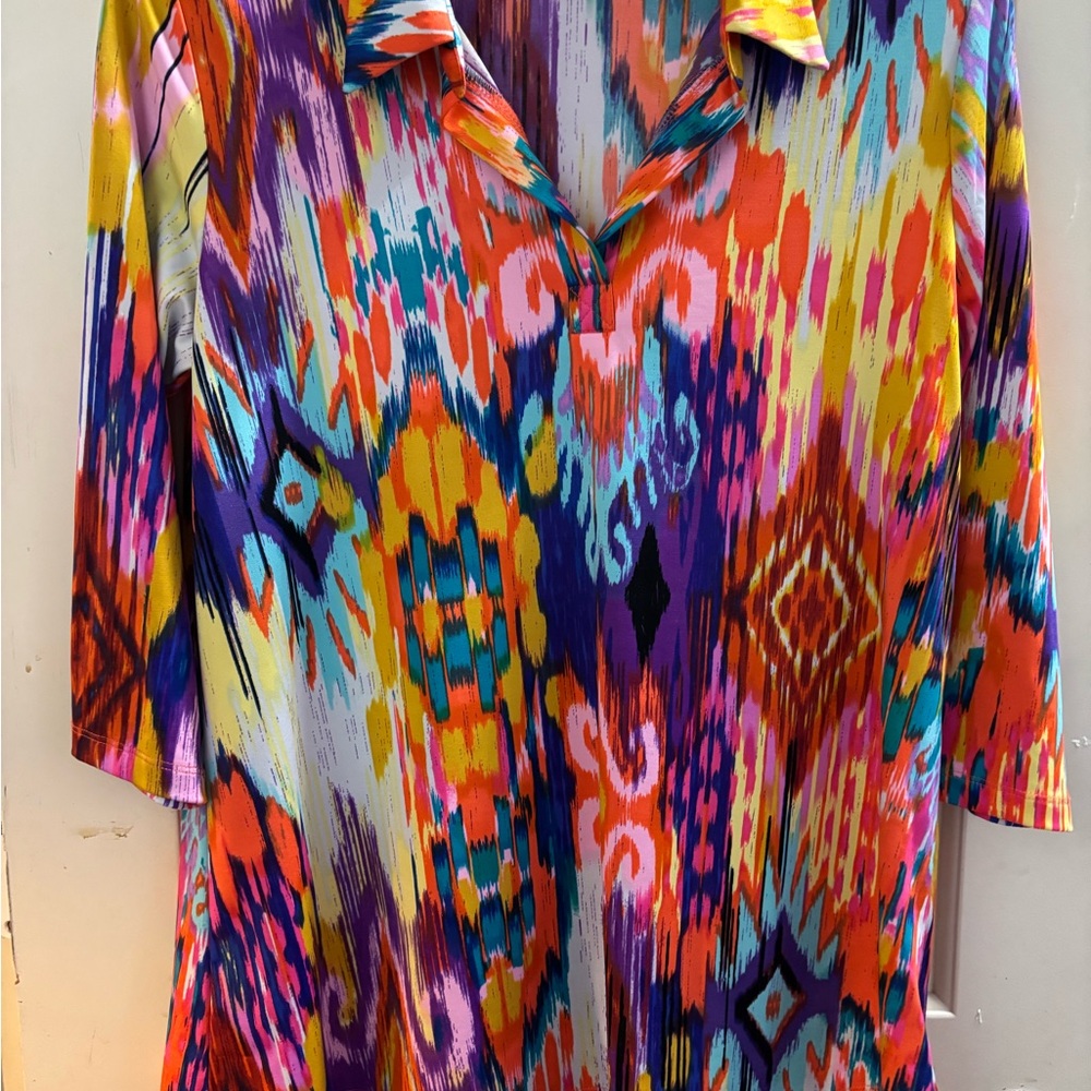 Women with Control Multicolor Abstract Blouse